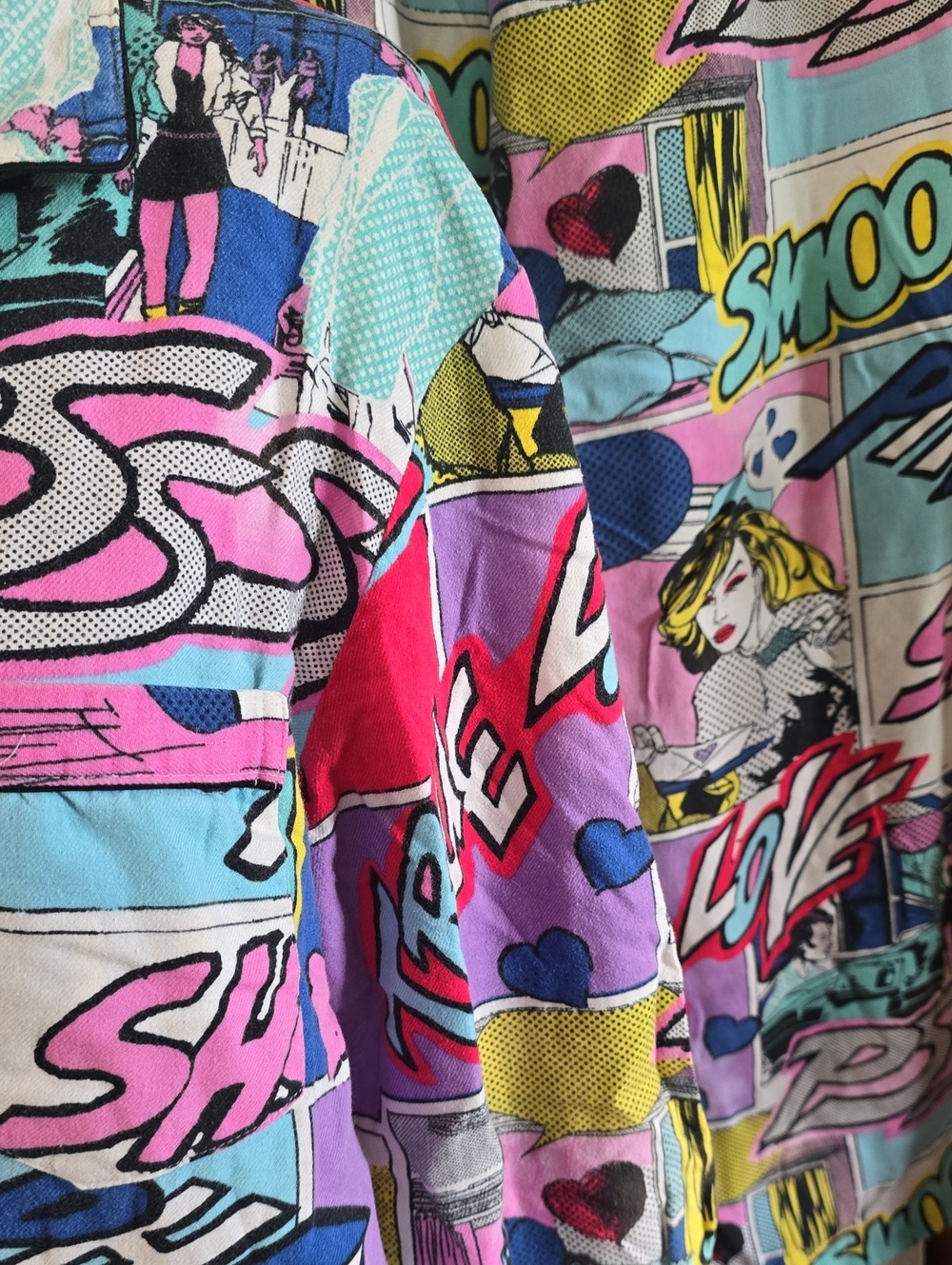 Victoria's Secret Comic Book Pajama Set - Multicolor Pop Art Large Rare - Picture 3 of 4